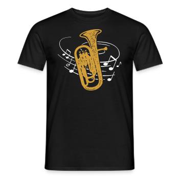 Euphonium Partition Euphoniste Brass Band Musicien - T-shirt homme - noir - Devant - AI Model Male 178 light (178cm)