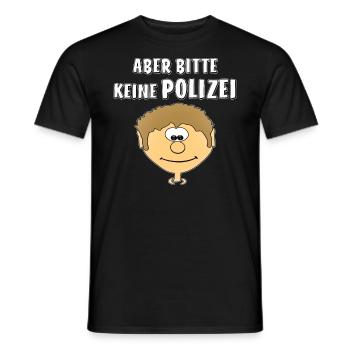 GESICHT ABER BITTE KEINE POLIZEI - Männer T-Shirt - Schwarz - Vorne - AI Model Male 178 light (178cm)