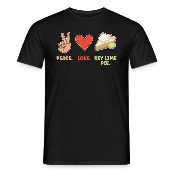 Peace. Love. Key Lime Pie - Men's T-Shirt - black - Front - AI Model Male 178 light (178cm)