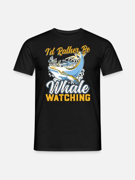 I'd Rather Be Whale Watching - Männer T-Shirt - Schwarz