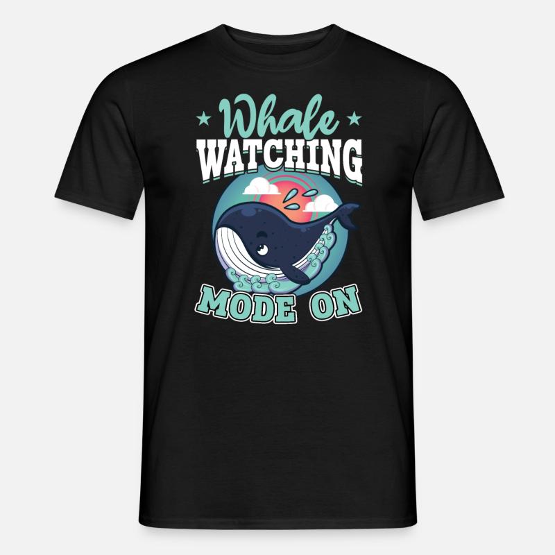 Whale Watching Mode On - Whale - Männer T-Shirt - Schwarz