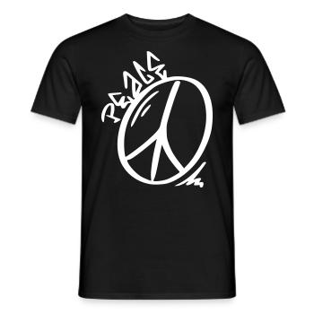 Signe de la Paix Dessin de la Paix Croquis blanc - T-shirt homme - noir - Devant - AI Model Male 178 light (178cm)