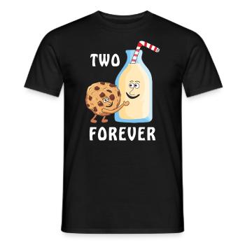 MILCH KEKS TWO FOREVER - Männer T-Shirt - Schwarz - Vorne - AI Model Male 178 light (178cm)
