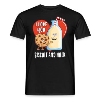I LOVE YOU BISCUIT AND MILK - Männer T-Shirt - Schwarz - Vorne - AI Model Male 178 light (178cm)
