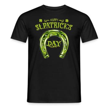 FER À CHEVAL DE LA SAINT-PATRICK - T-shirt homme - noir - Devant - AI Model Male 178 light (178cm)