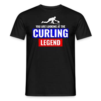 Curling Legend Winter Ice Sport Curler Drôle - T-shirt homme - noir - Devant - AI Model Male 178 light (178cm)