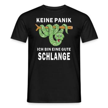 BIN EINE GUTE SCHLANGE - Männer T-Shirt - Schwarz - Vorne - AI Model Male 178 light (178cm)