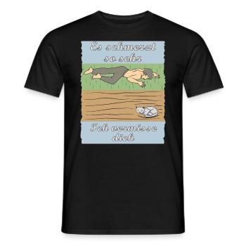 MENSCH TRAURIG KATZE - Männer T-Shirt - Schwarz - Vorne - AI Model Male 178 light (178cm)