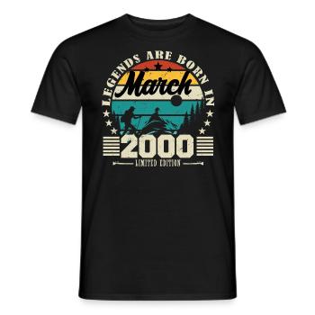 March 2000. March 2000 Birthday Gift. - Men's T-Shirt - black - Front - AI Model Male 178 light (178cm)