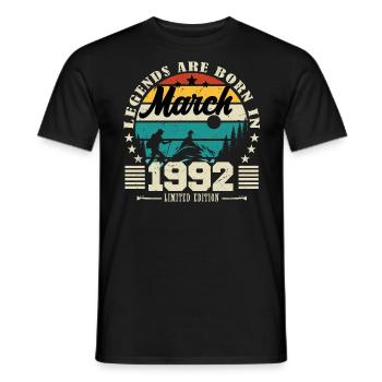 March 1982. March 1982 Birthday Gift. - Men's T-Shirt - black - Front - AI Model Male 178 light (178cm)