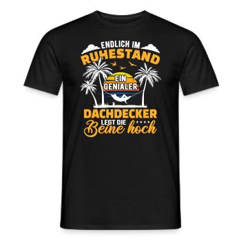 Ruhestand Lustig für Dachdecker Rentner Abschied - Männer T-Shirt - Schwarz - Vorne - AI Model Male 178 light (178cm)