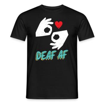 AF- Asl sourd - T-shirt homme - noir - Devant - AI Model Male 178 light (178cm)