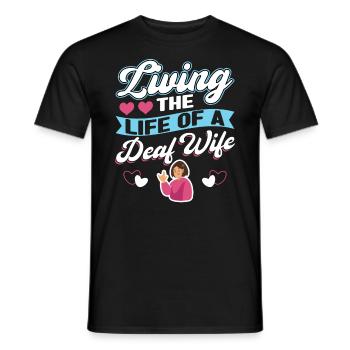 Vivre la vie d’une femme sourde - T-shirt homme - noir - Devant - AI Model Male 178 light (178cm)