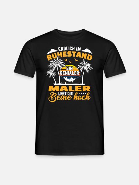 Ruhestand Lustig für Maler Rentner Abschied Rente - Männer T-Shirt - Schwarz