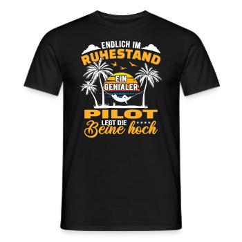 Ruhestand Lustig für Piloten Rentner Abschied - Männer T-Shirt - Schwarz - Vorne - AI Model Male 178 light (178cm)