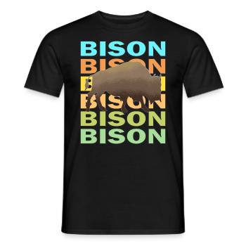 BISON - T-shirt homme - noir - Devant - AI Model Male 178 light (178cm)