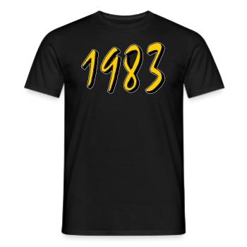 BIRTHDAY YEAR 1983 - Men's T-Shirt - black - Front - AI Model Male 178 light (178cm)
