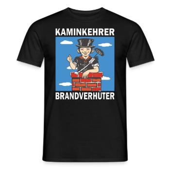 SCHLOTFEGER KAMINKEHRER BRANDVERHÜTER - Männer T-Shirt - Schwarz - Vorne - AI Model Male 178 light (178cm)