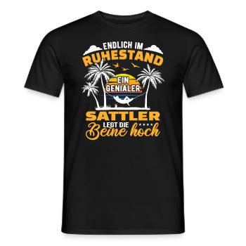 Ruhestand Lustig für Sattler Rentner Abschied - Männer T-Shirt - Schwarz - Vorne - AI Model Male 178 light (178cm)