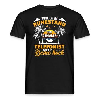 Ruhestand Lustig für Telefonist Rentner Abschied - Männer T-Shirt - Schwarz - Vorne - AI Model Male 178 light (178cm)