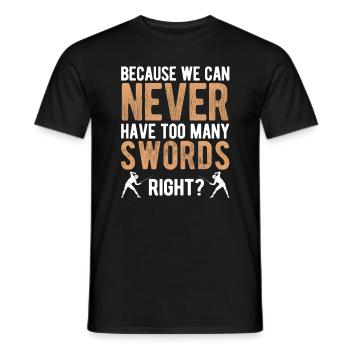 Fechten - Männer T-Shirt - Schwarz - Vorne - AI Model Male 178 light (178cm)
