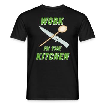 TRAVAILLER DANS LA CUISINE - T-shirt homme - noir - Devant - AI Model Male 178 light (178cm)