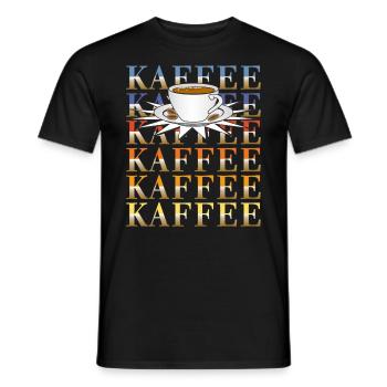 KAFFEE - Männer T-Shirt - Schwarz - Vorne - AI Model Male 178 light (178cm)