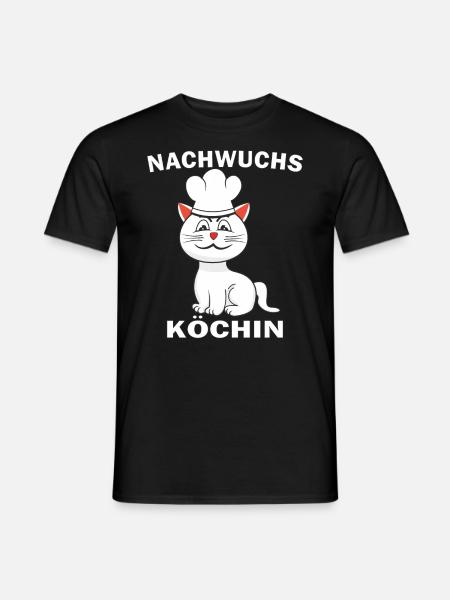 KATZE KOCH NACHWUCHS KÖCHIN - Männer T-Shirt - Schwarz