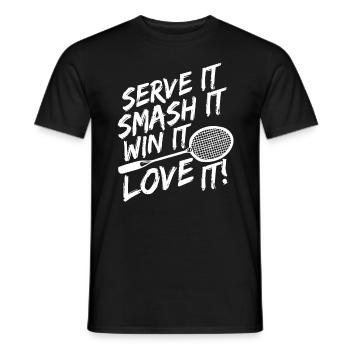 Badminton - Männer T-Shirt - Schwarz - Vorne - AI Model Male 178 light (178cm)