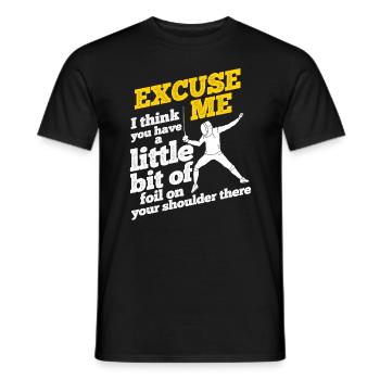 Fechten - Männer T-Shirt - Schwarz - Vorne - AI Model Male 178 light (178cm)