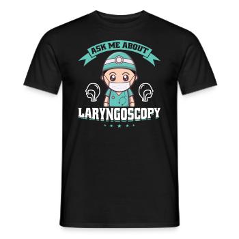 Posez-moi des questions sur la laryngoscopie - Anesthésiste - T-shirt homme - noir - Devant - AI Model Male 178 light (178cm)