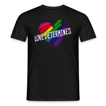 HEART LOVE DETERMINES - Men's T-Shirt - black - Front - AI Model Male 178 light (178cm)