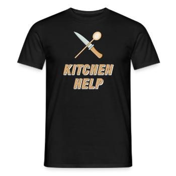 KITCHEN HELP - Männer T-Shirt - Schwarz - Vorne - AI Model Male 178 light (178cm)