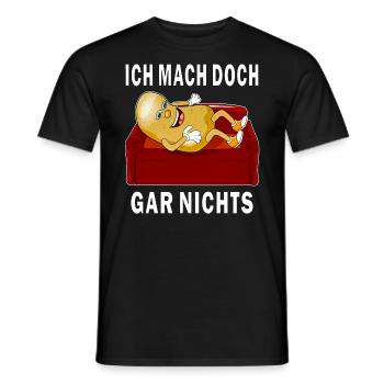 COUCH POTATO ICH MACH DOCH GAR NICHTS - Männer T-Shirt - Schwarz - Vorne - AI Model Male 178 light (178cm)