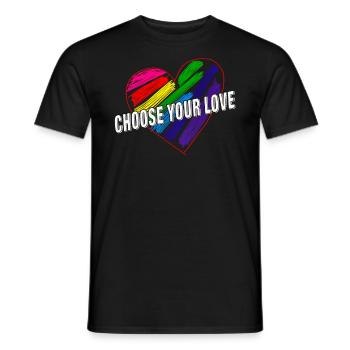 HEART CHOOSE YOUR LOVE - Men's T-Shirt - black - Front - AI Model Male 178 light (178cm)