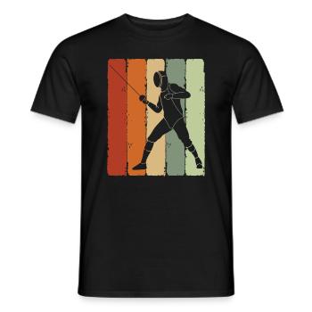 Fechten - Männer T-Shirt - Schwarz - Vorne - AI Model Male 178 light (178cm)
