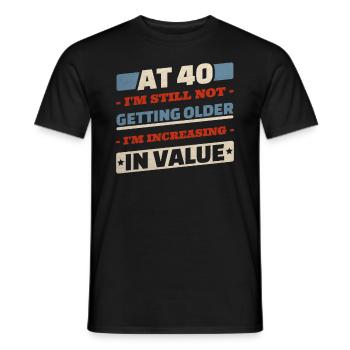 40-Jähriger wird nicht älter Zitate 40. Geburtstag - Männer T-Shirt - Schwarz - Vorne - AI Model Male 178 light (178cm)