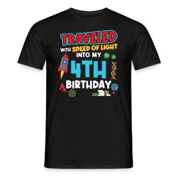 4. Birthday - Science Birthday - Men's T-Shirt - black - Front - AI Model Male 178 light (178cm)