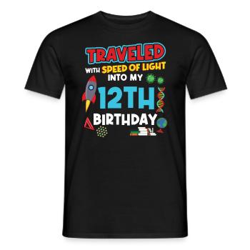12. Birthday - Science Birthday - Men's T-Shirt - black - Front - AI Model Male 178 light (178cm)