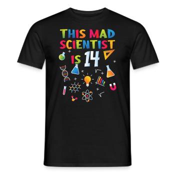 14th Birthday - Science Birthday - Men's T-Shirt - black - Front - AI Model Male 178 light (178cm)