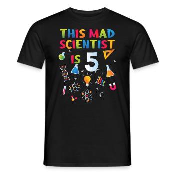 5e anniversaire - Anniversaire de la science - T-shirt homme - noir - Devant - AI Model Male 178 light (178cm)