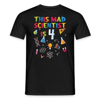 4e anniversaire - Anniversaire de la science - T-shirt homme - noir - Devant - AI Model Male 178 light (178cm)