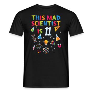 11th Birthday - Science Birthday - Men's T-Shirt - black - Front - AI Model Male 178 light (178cm)