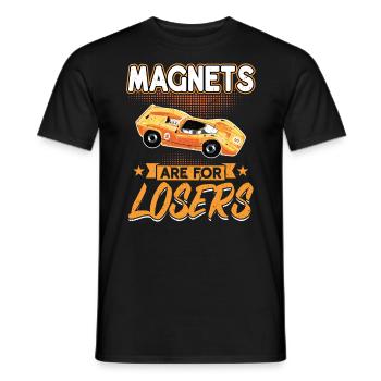 Les aimants sont pour les perdants - Slot Car - T-shirt homme - noir - Devant - AI Model Male 178 light (178cm)