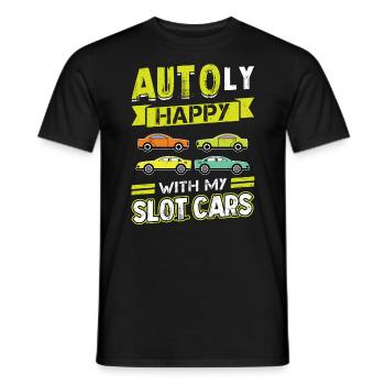 AUTOly Happy With My Slot Cars - Männer T-Shirt - Schwarz - Vorne - AI Model Male 178 light (178cm)