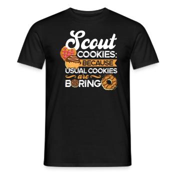 Cookies scouts parce que les cookies habituels sont ennuyeux - T-shirt homme - noir - Devant - AI Model Male 178 light (178cm)