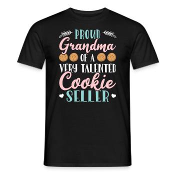 Fière grand-mère d’un vendeur de biscuits très talentueux - T-shirt homme - noir - Devant - AI Model Male 178 light (178cm)