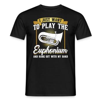 I Just Want To Play The Euphonium - Men's T-Shirt - black - Front - AI Model Male 178 light (178cm)