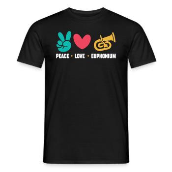 Paix - Amour - Euphonium - T-shirt homme - noir - Devant - AI Model Male 178 light (178cm)