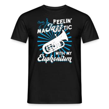 Feelin maJAZZtic With My Euphonium - Men's T-Shirt - black - Front - AI Model Male 178 light (178cm)